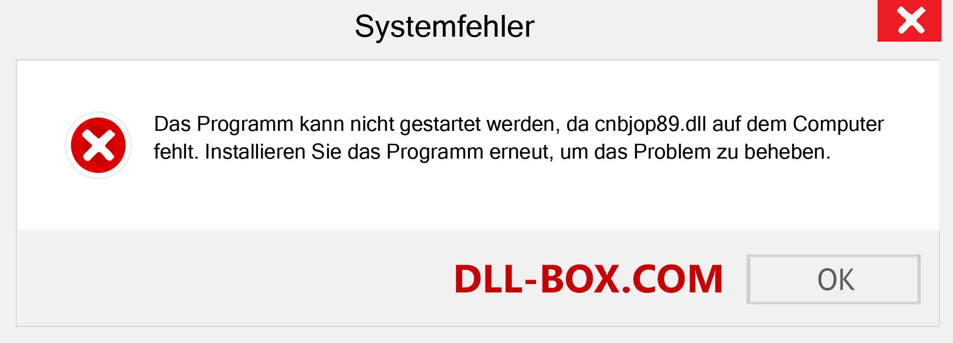 cnbjop89.dll-Datei fehlt?. Download für Windows 7, 8, 10 - Fix cnbjop89 dll Missing Error unter Windows, Fotos, Bildern
