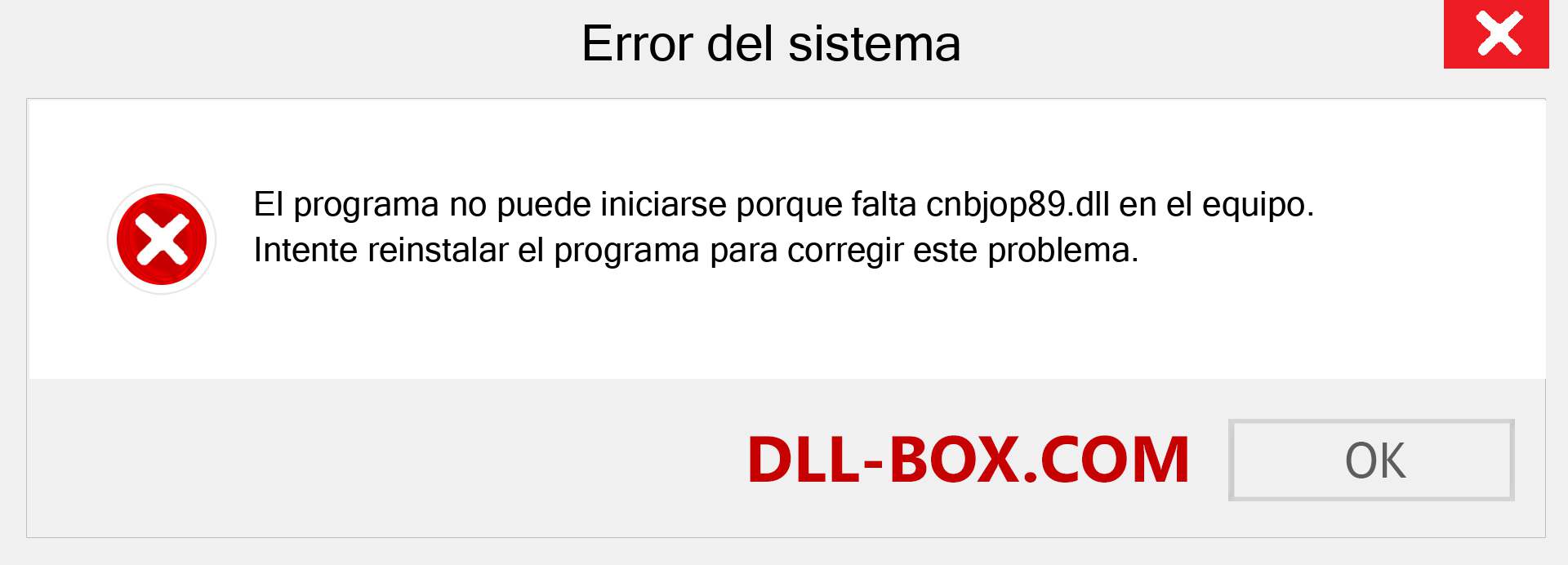 ¿Falta el archivo cnbjop89.dll ?. Descargar para Windows 7, 8, 10 - Corregir cnbjop89 dll Missing Error en Windows, fotos, imágenes
