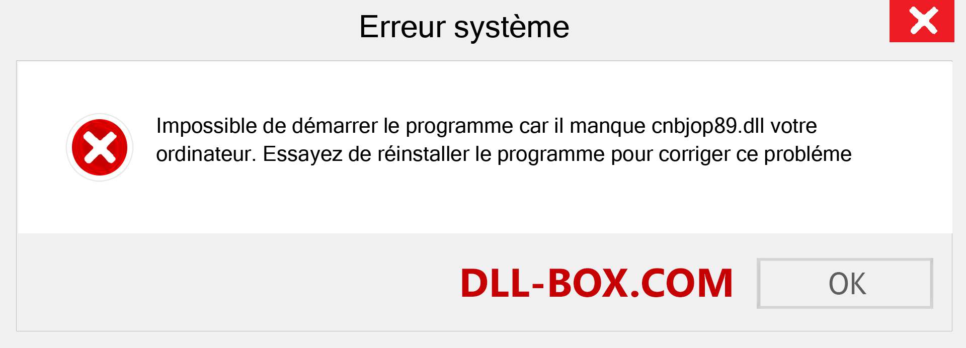 Le fichier cnbjop89.dll est manquant ?. Télécharger pour Windows 7, 8, 10 - Correction de l'erreur manquante cnbjop89 dll sur Windows, photos, images